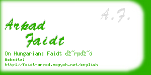 arpad faidt business card